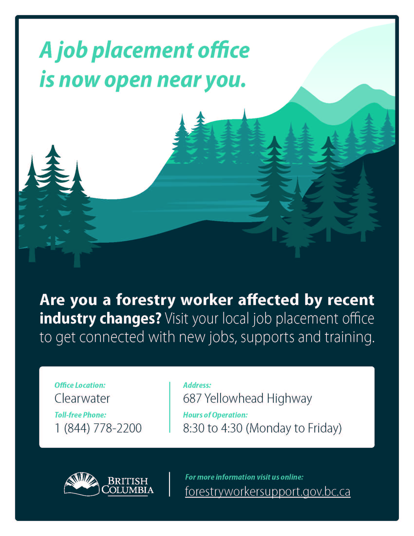 Job placement office now open in Clearwater District of Clearwater